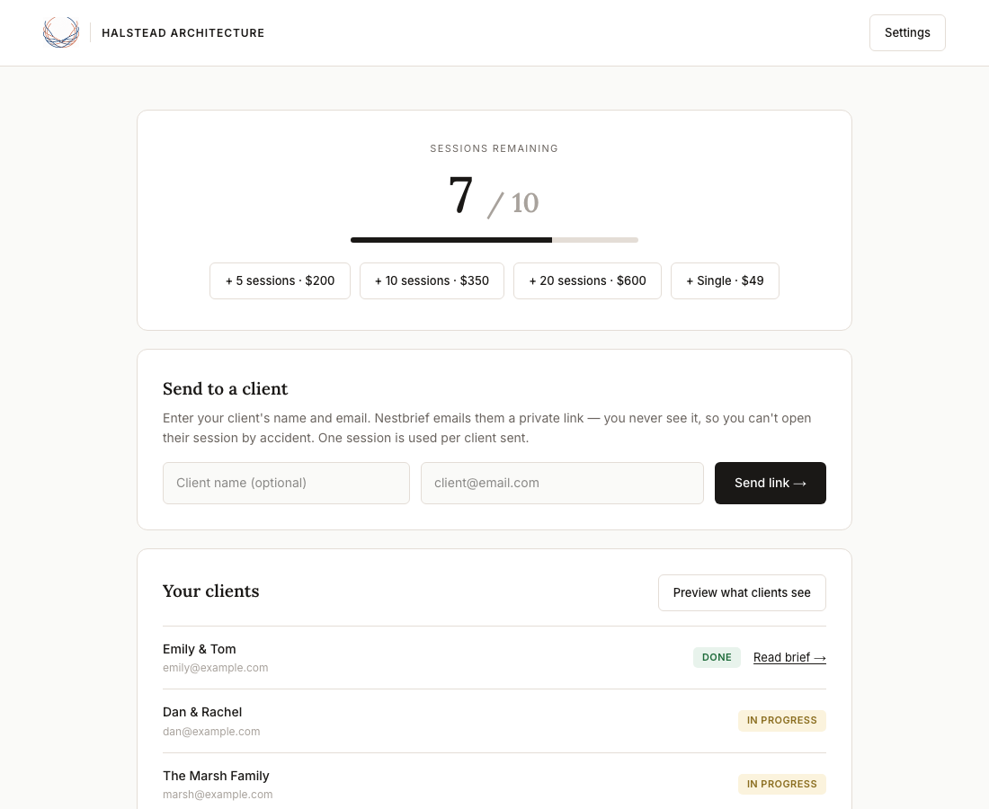 Your panel - every client and where they are
